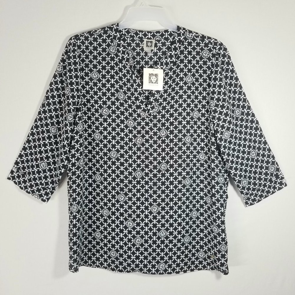 Anne Klein Women's black & white Blouse